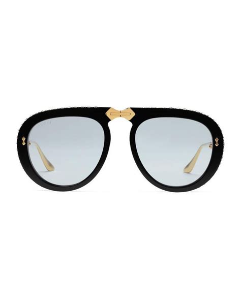 black aviator sunglasses gucci|gucci foldable aviator sunglasses.